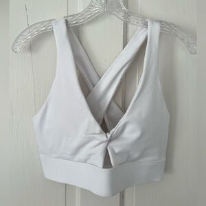 Fabletics White Cross-Back Sports Bra